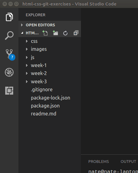 Screenshot showing how to open a preview of the readme for the first exercise